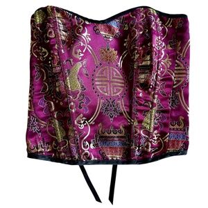 Fredrick's Of Hollywood Satin Print Corset Top Size Small‎
